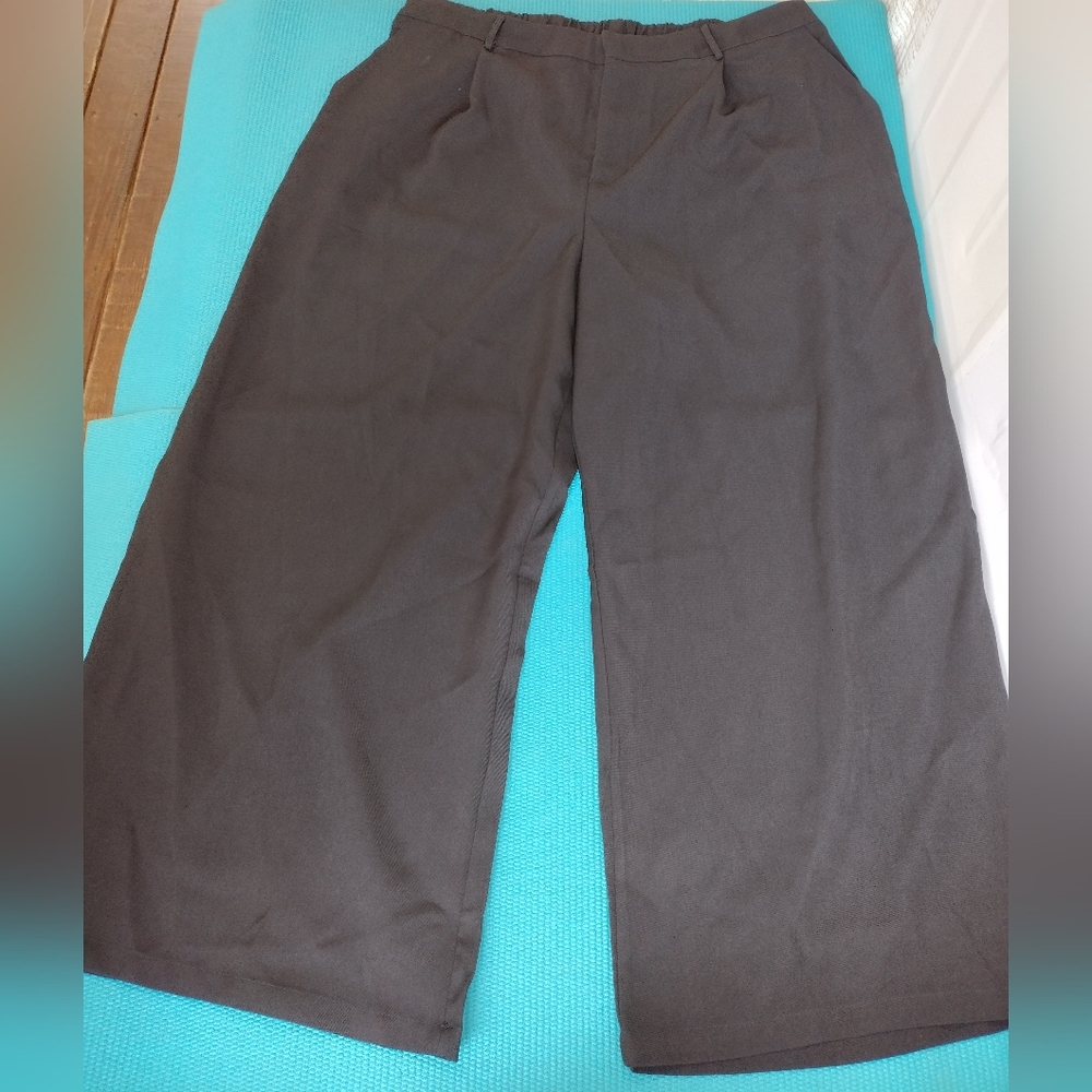 NWT Cider Womens Wide Leg High Rise Pleated Trousers Pants Elastic Waist 3XL - Picture 3 of 13